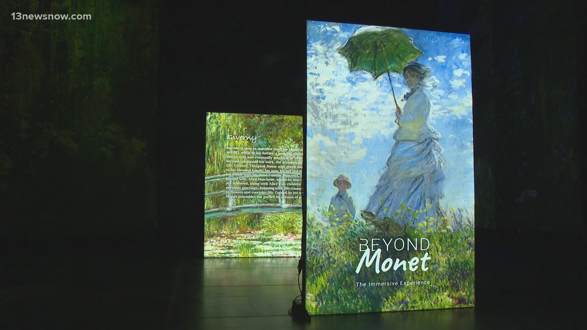 Now turning from the light shows in the sky to a colorful and unique showing featuring art from the famous French painter Claude Monet.