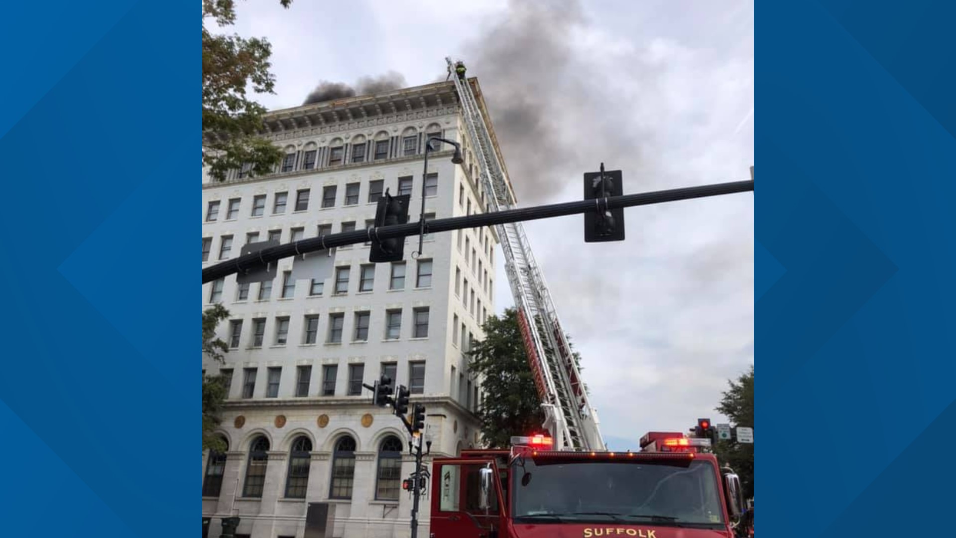 Crews battle fire at high-rise building in downtown Suffolk | 13newsnow.com