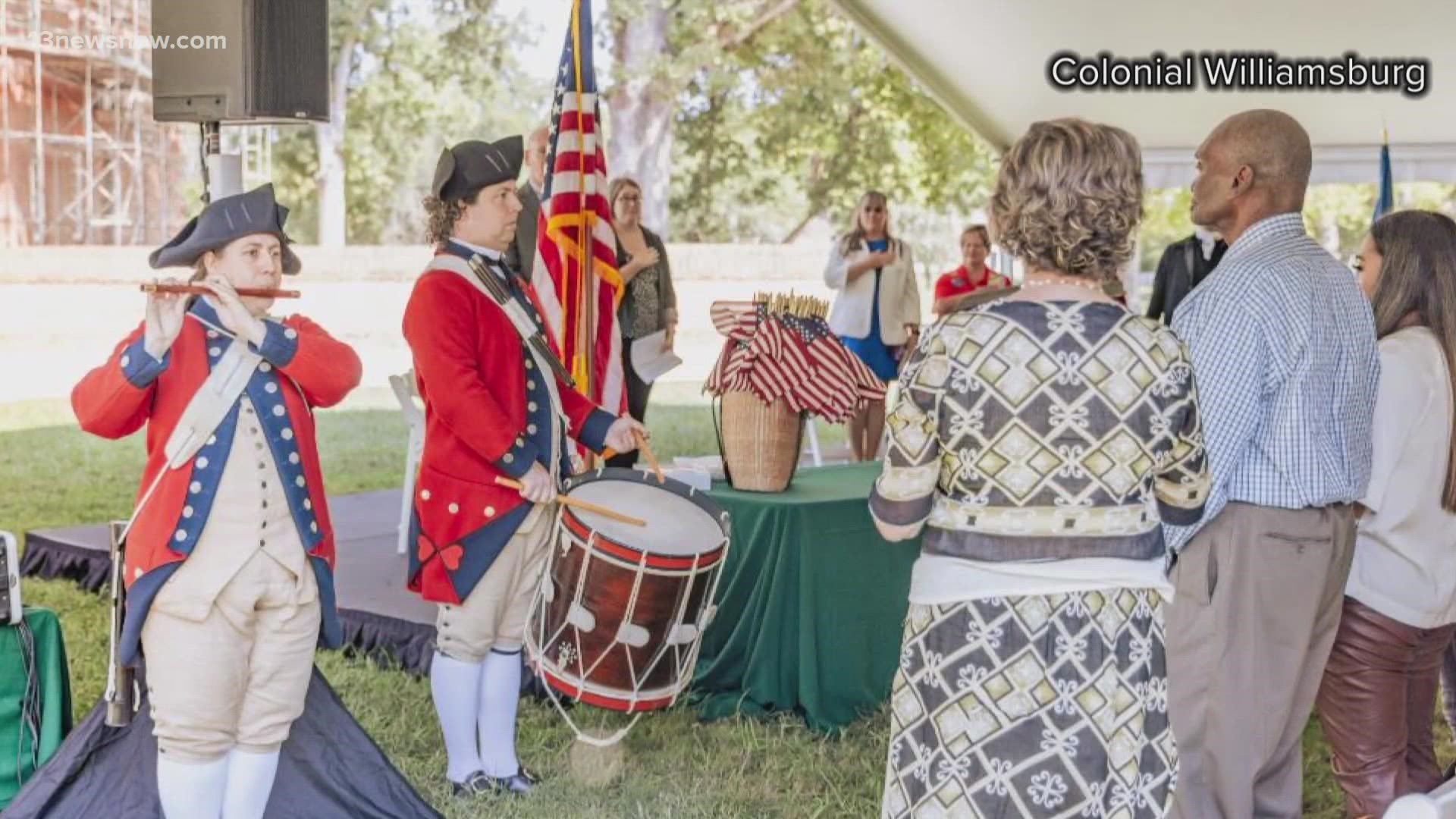 More than 40 people became U.S. citizens in the area's first naturalization ceremony since the pandemic.