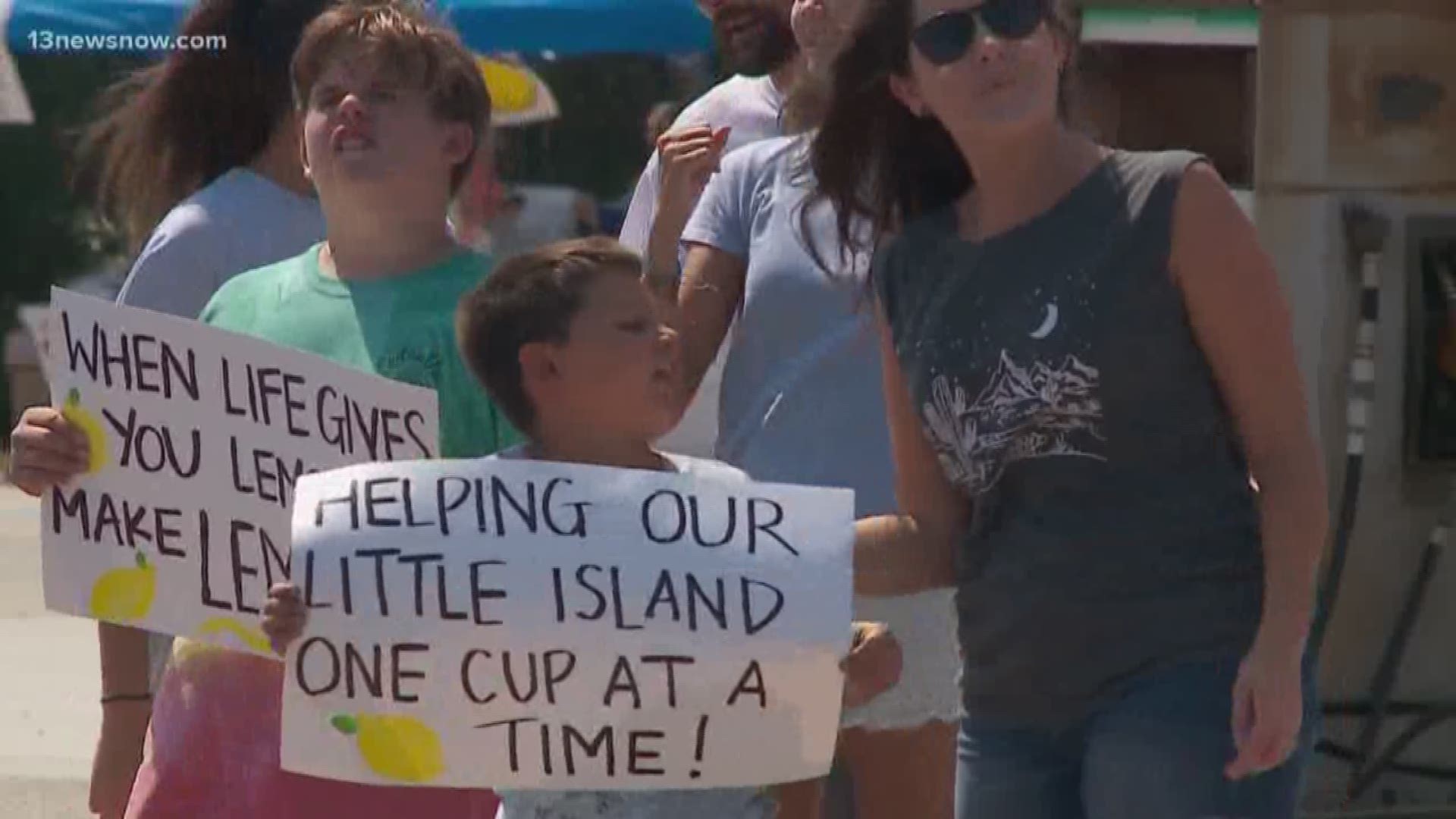 No matter their age, everyone is participating in the rebuilding process of Hatteras after Hurricane Dorian tore through the area. Young students were chanting for donations to save their schools and their home.