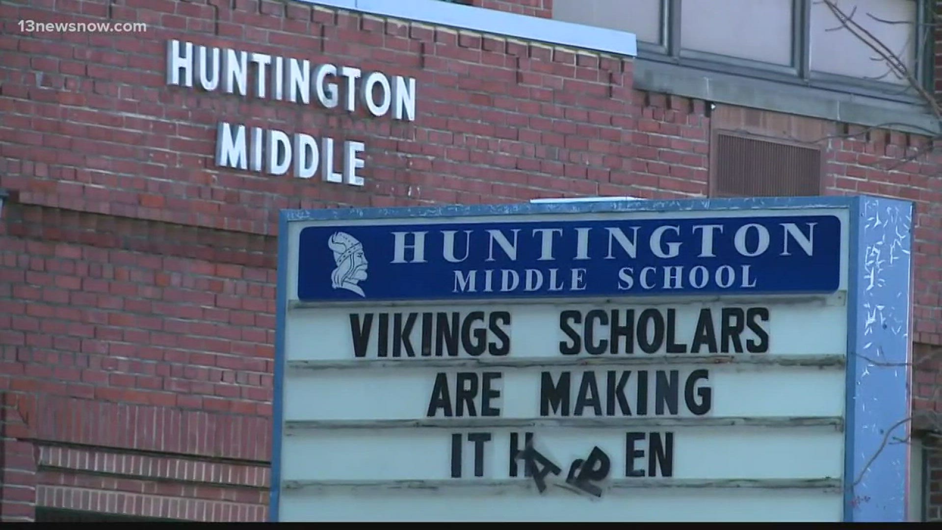 A Newport News school leader says Huntington Middle is not safe for next school year.