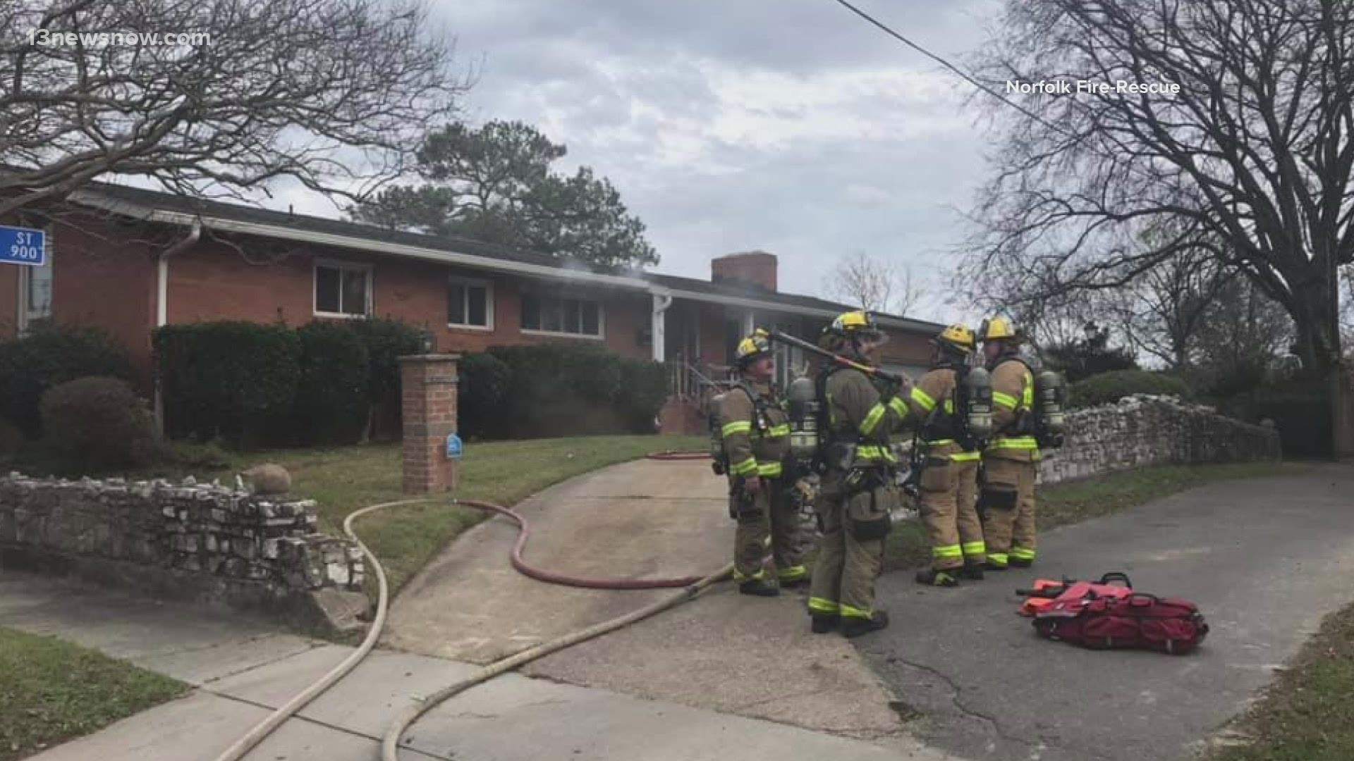 Crews faced four different fires at nearly the same time across the city on Friday, Norfolk Fire-Rescue said.