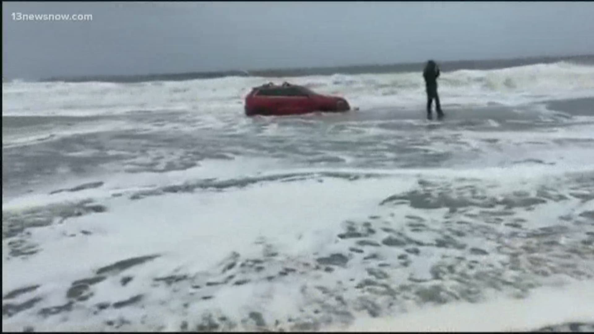 An odd find along the Atlantic Ocean in South Carolina: a Jeep was found abandoned in the water on Myrtle Beach!  No one knows where it came from.
