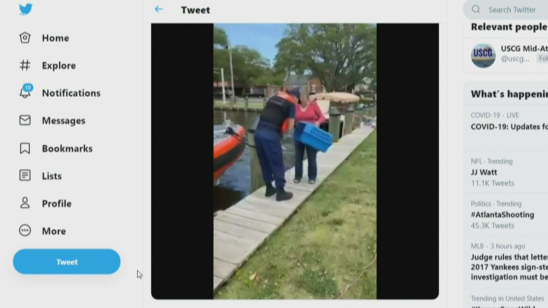 The Coast Guard reunited the cats with their family and it was captured on video.