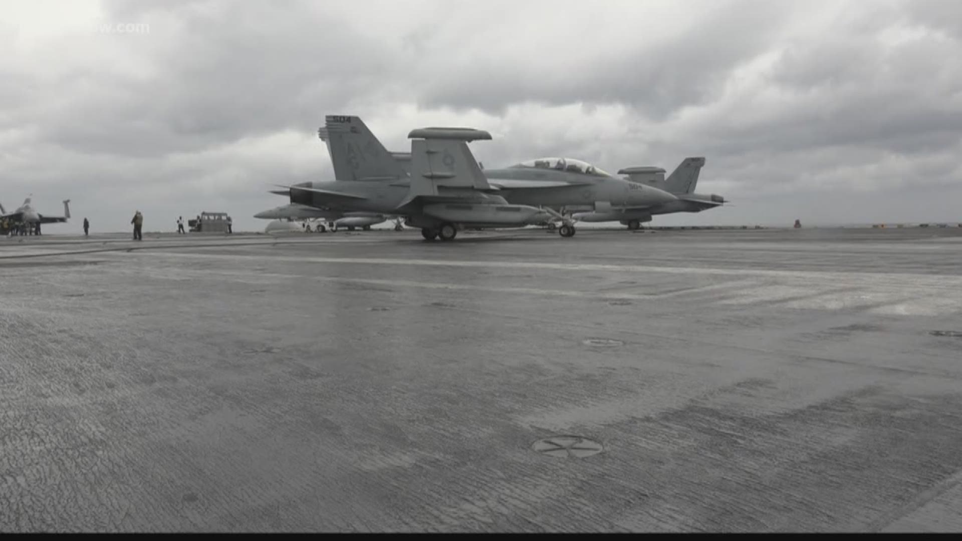 The USS Lincoln is moving from its homeport in Norfolk to a new homeport in San Diego while training for deployment.