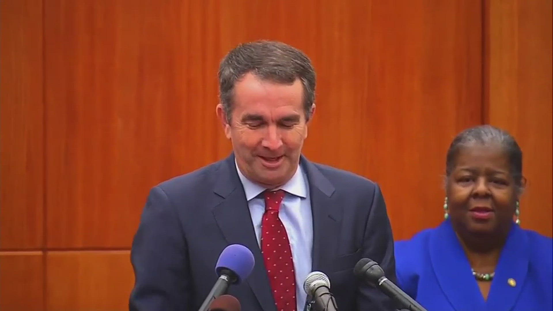 Virginia Governor-elect Ralph Northam holds a press conference on the morning after his electoral victory over Republican Ed Gillespie.