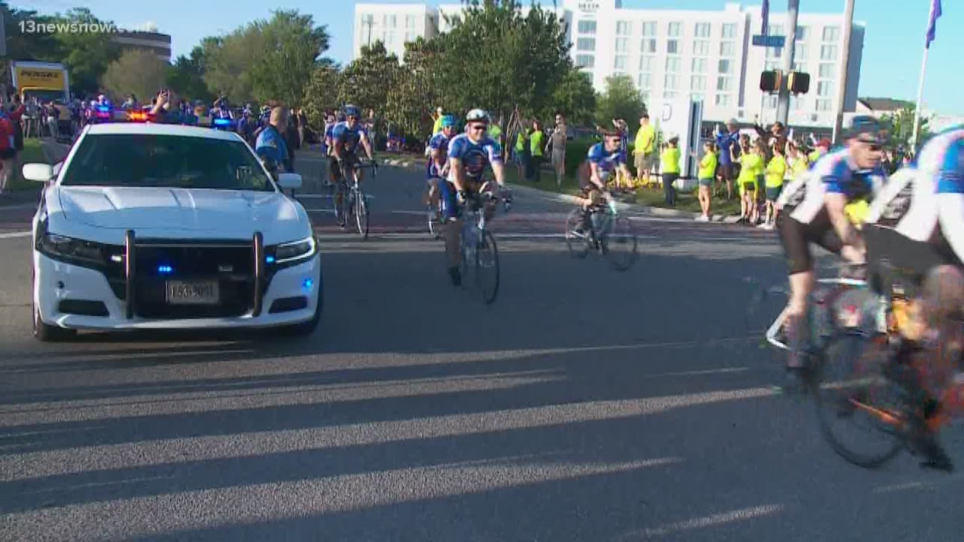 Close to 500 law enforcement members are biking from Chesapeake to D.C. to honor the fallen.