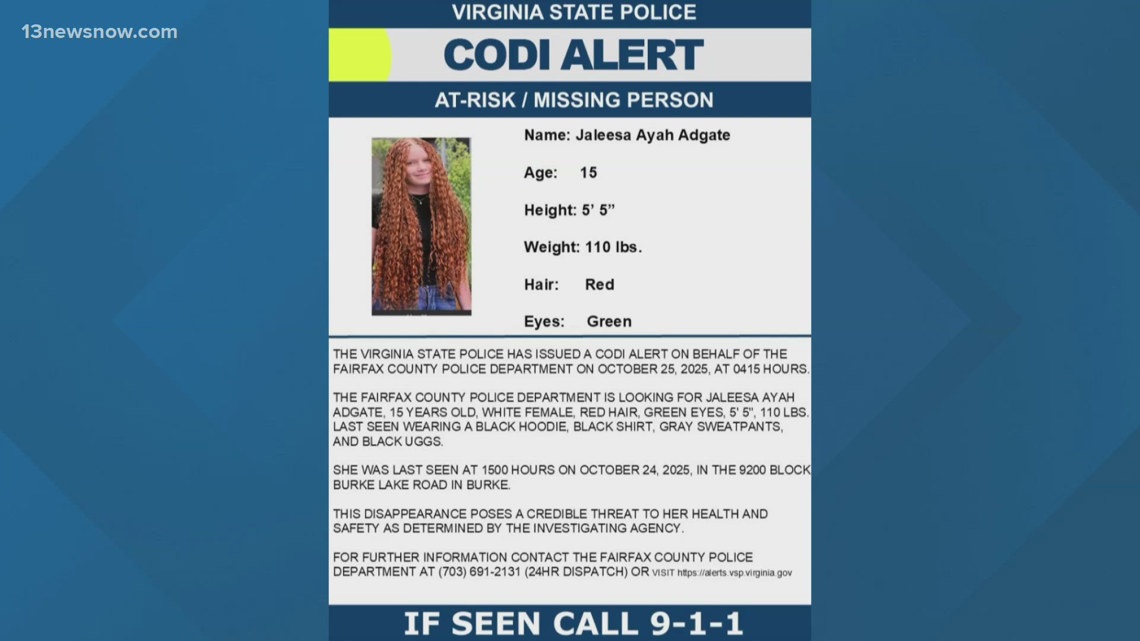 Codi Alert issued for Fairfax teen | 13newsnow.com