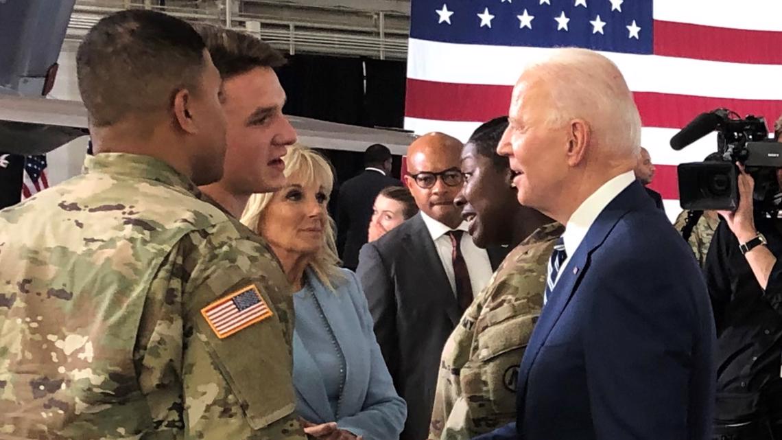 President Joe Biden, First Lady visit Joint Base Langley-Eustis ...
