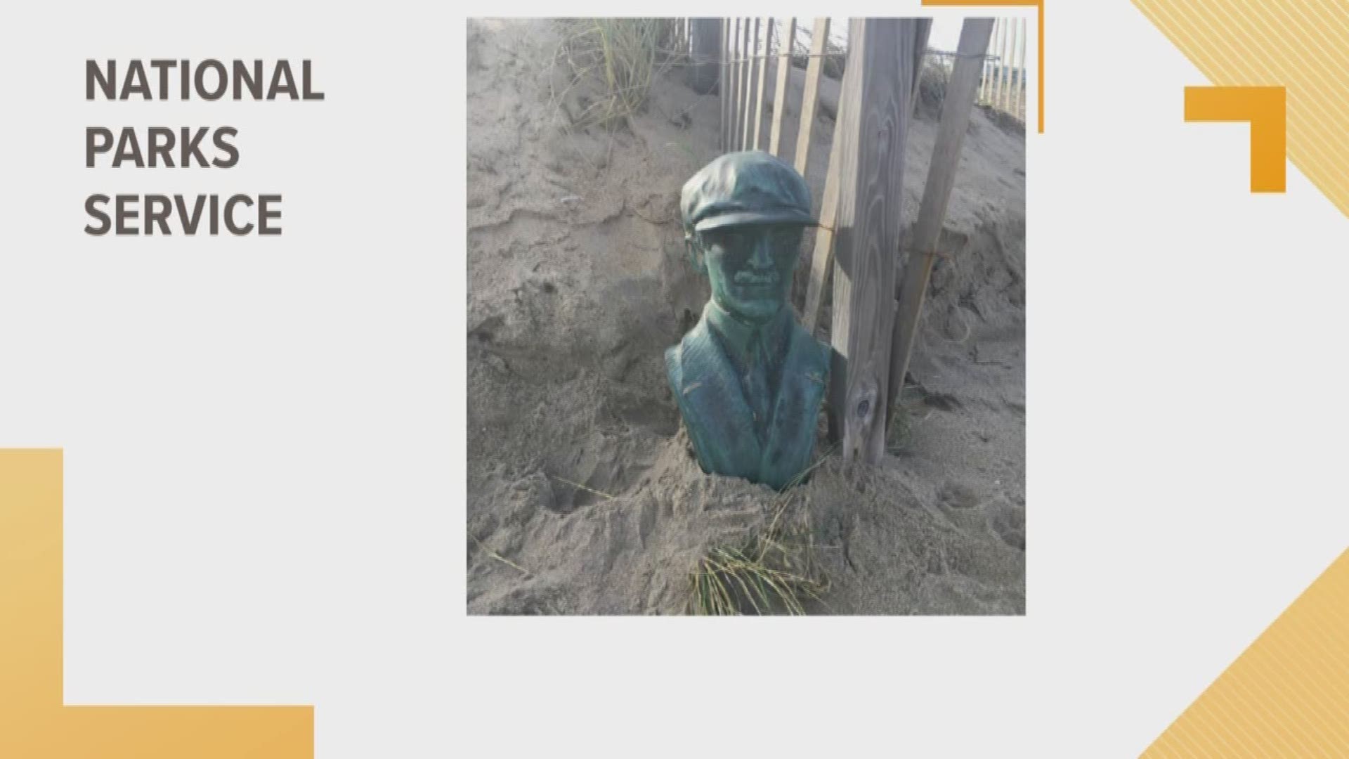 The bust was about a mile from the Wright Brothers National Memorial, tucked away in some dunes.