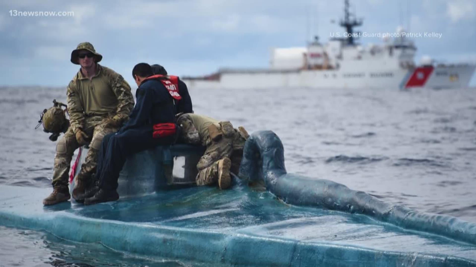 The crew on the USS Harriet Lane stopped a submarine that was carrying about 5,000 pounds of cocaine. The drugs were valued at about $69 million.
