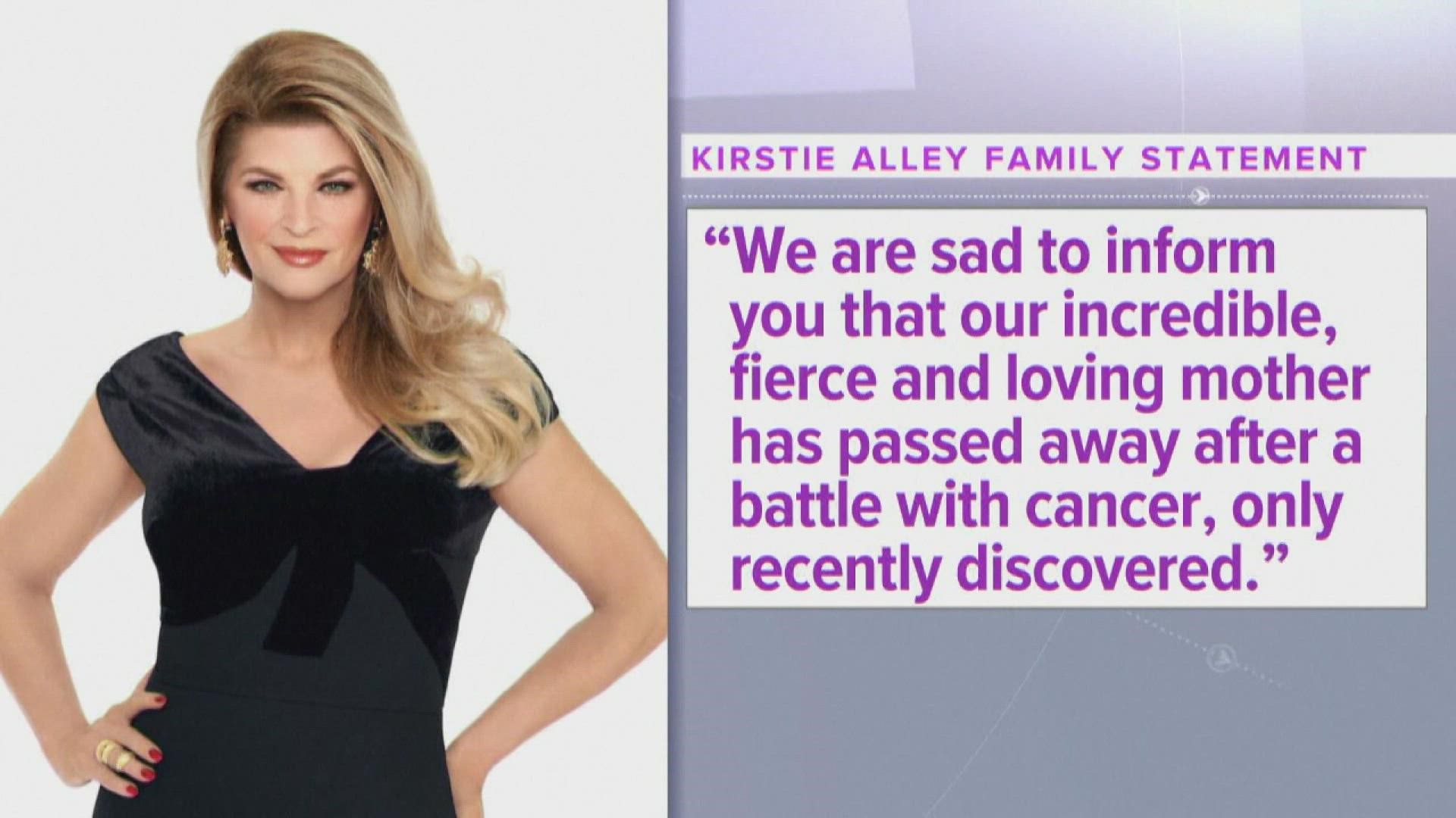 Hollywood is mourning the death of actress Kirstie Alley. She was best known for her role on "Cheers" but she was also a beloved mother and grandmother.