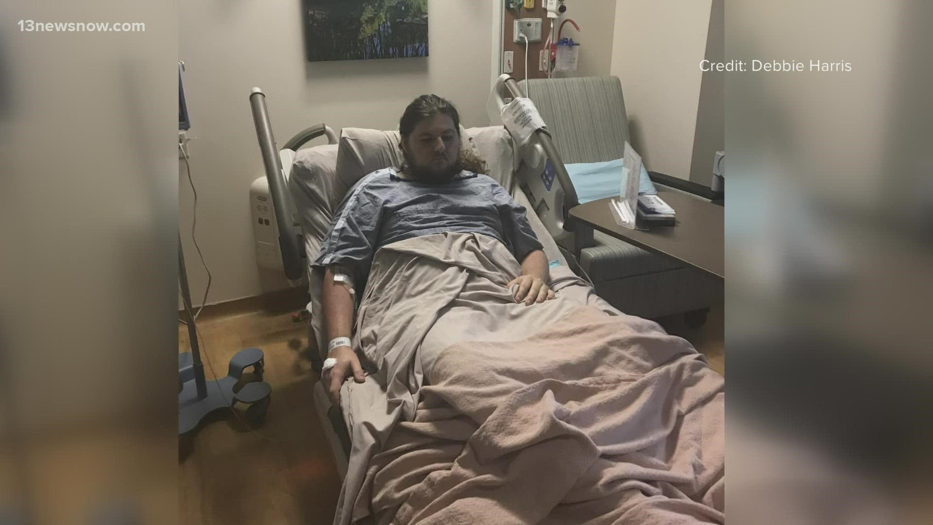 Debbie Harris's son, Jesse, had to go to the emergency room for gallbladder problems. She says it was scary seeing the hospital staff overwhelmed with patients.