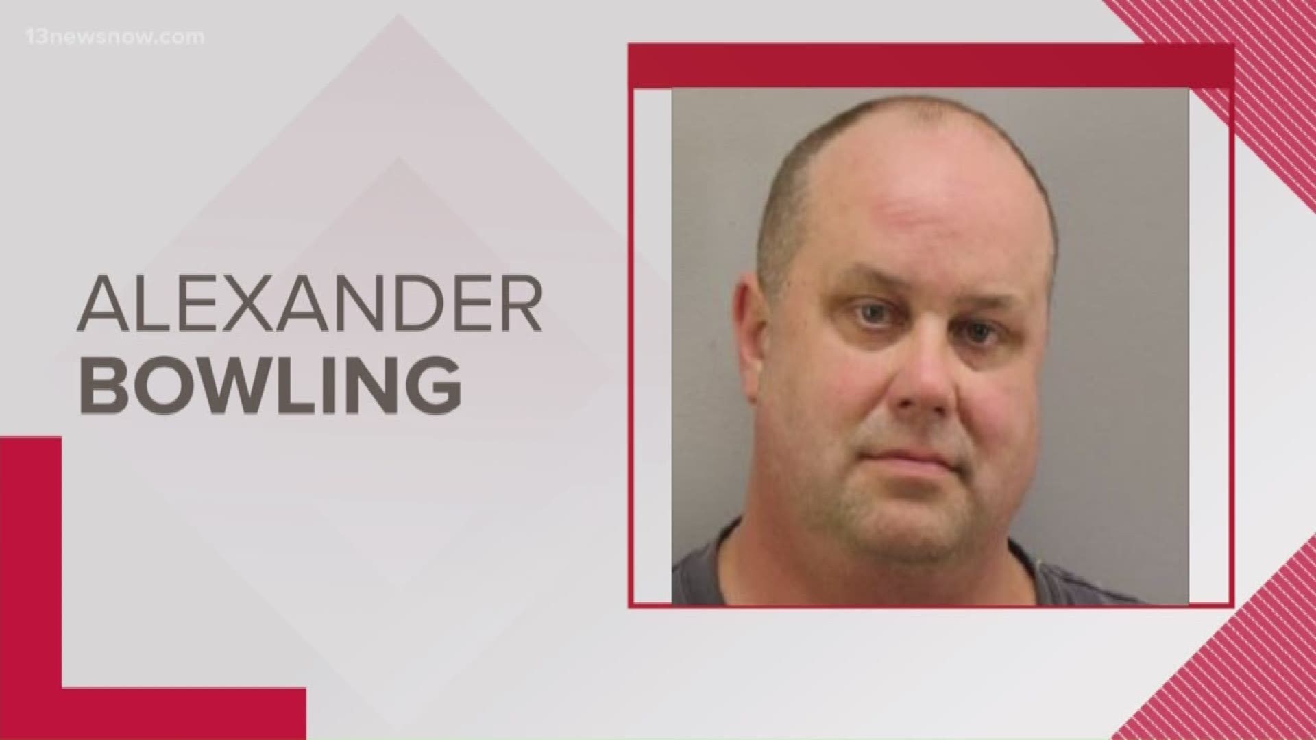 Alexander Bowling was arrested for multiple counts of possession of child pornography. He works for a subsidiary of Sentara Healthcare but is on leave right now.