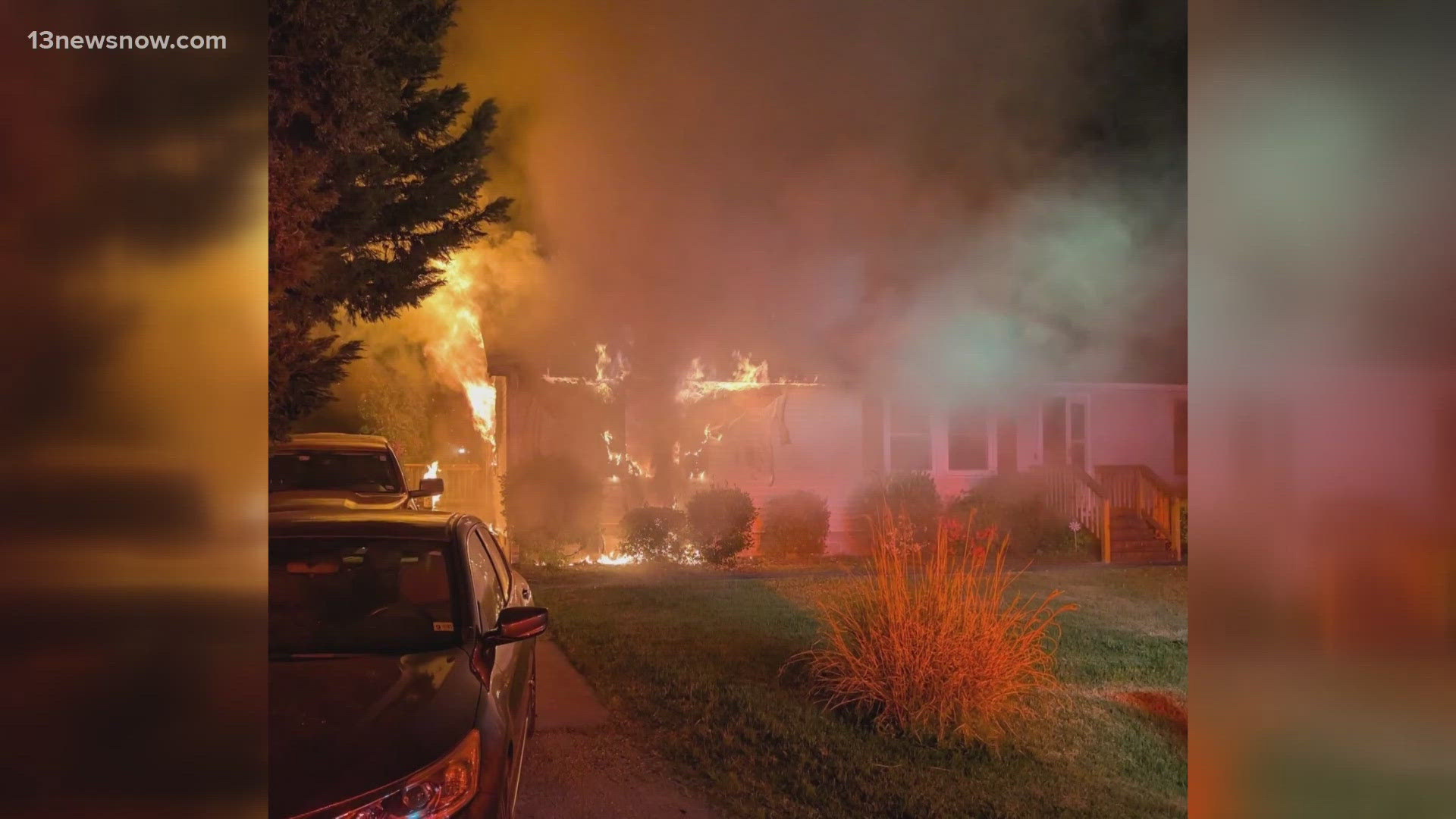 A house fire in York County sent two people to the hospital with non-life-threatening conditions.
