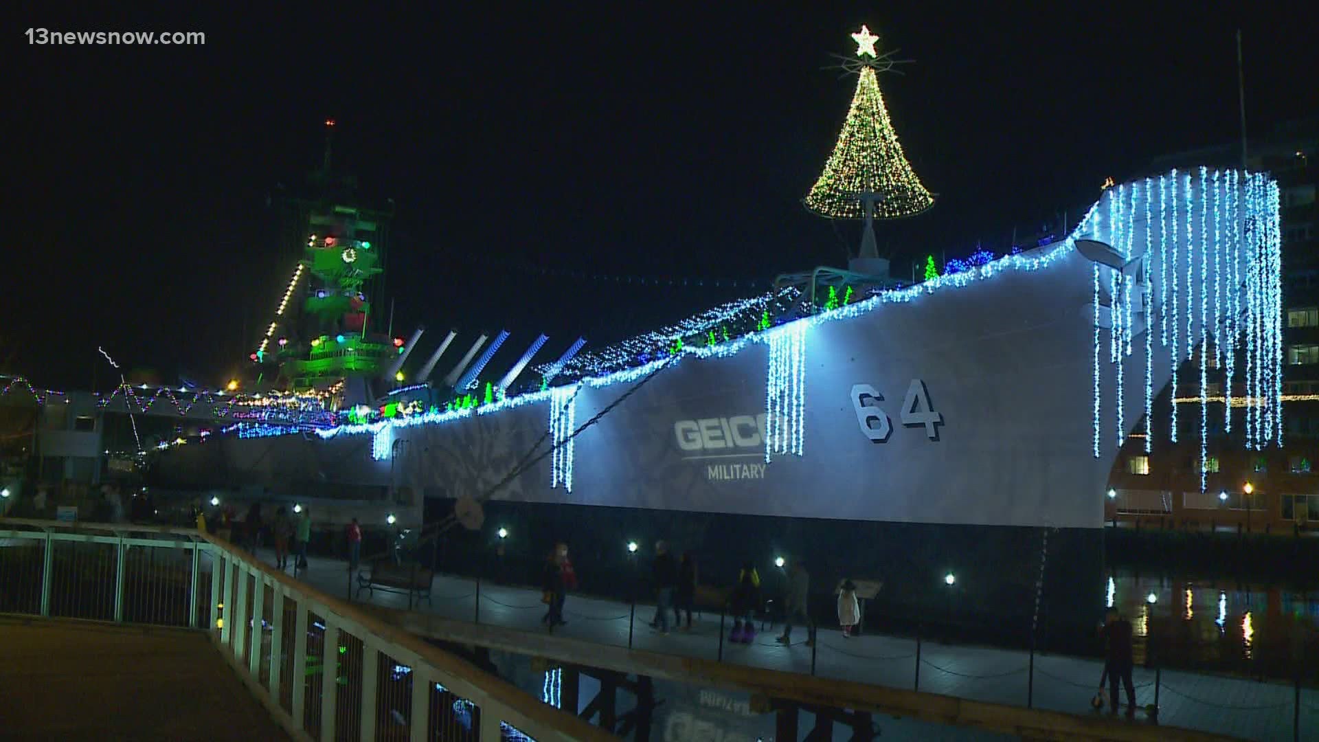 Nauticus is kicked off its first-ever 'WinterFest on the Wisconsin' event Saturday, bringing the holiday fun to the large battleship.