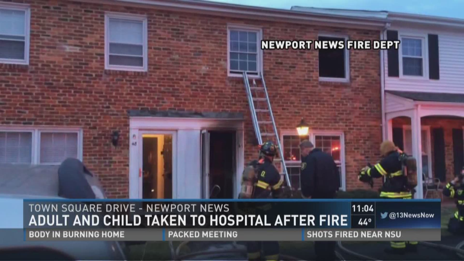 Newport News townhome fire sends two to hospital | 13newsnow.com