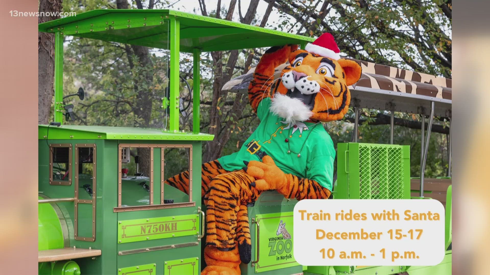 Families visiting the Virginia Zoo in Norfolk later this month can enjoy holiday fun, including hopping on a festive train ride and a party to ring in the new year.