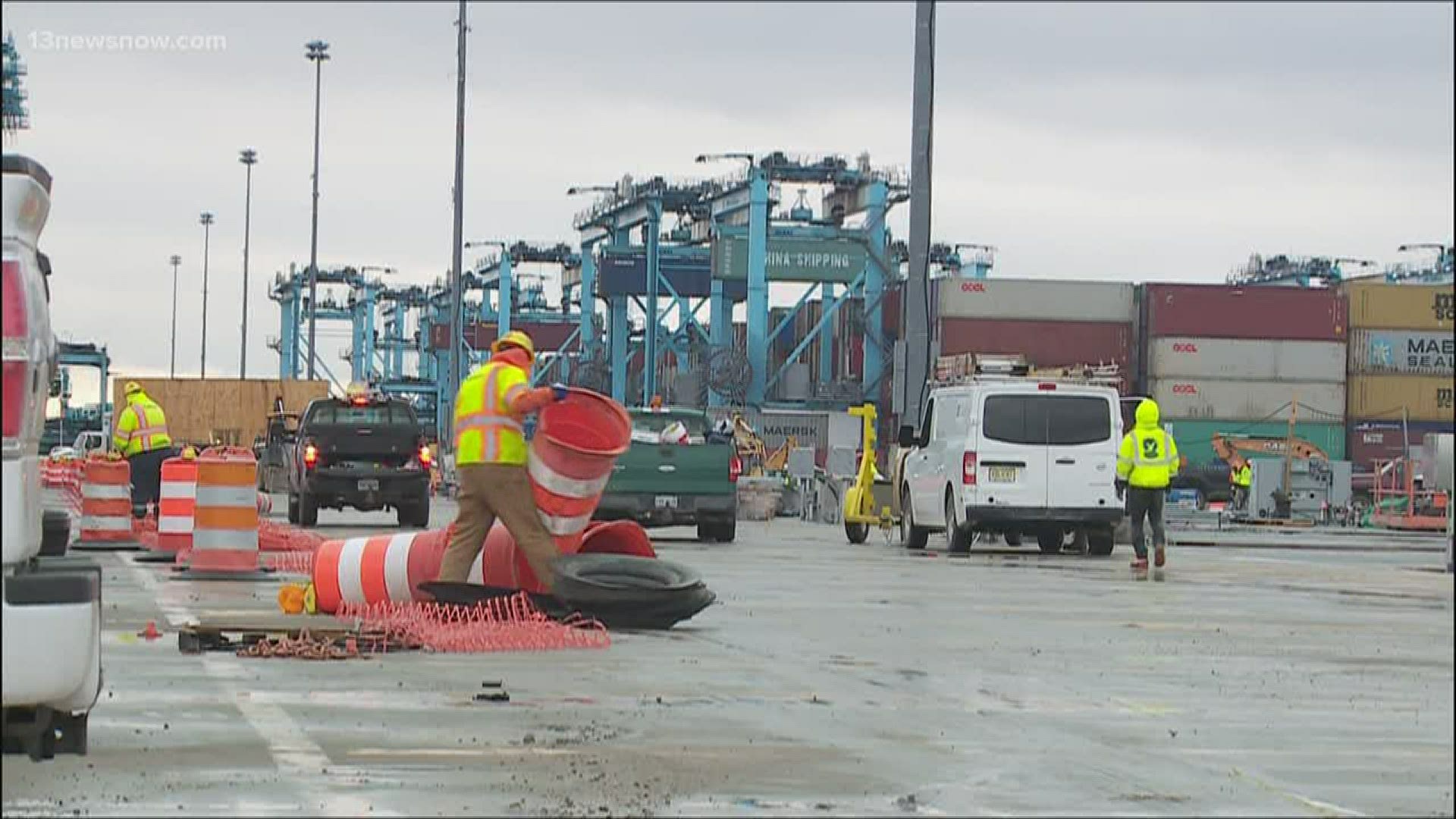 The Port of Virginia said its cargo volume was down 9 percent when compared to March of 2019.