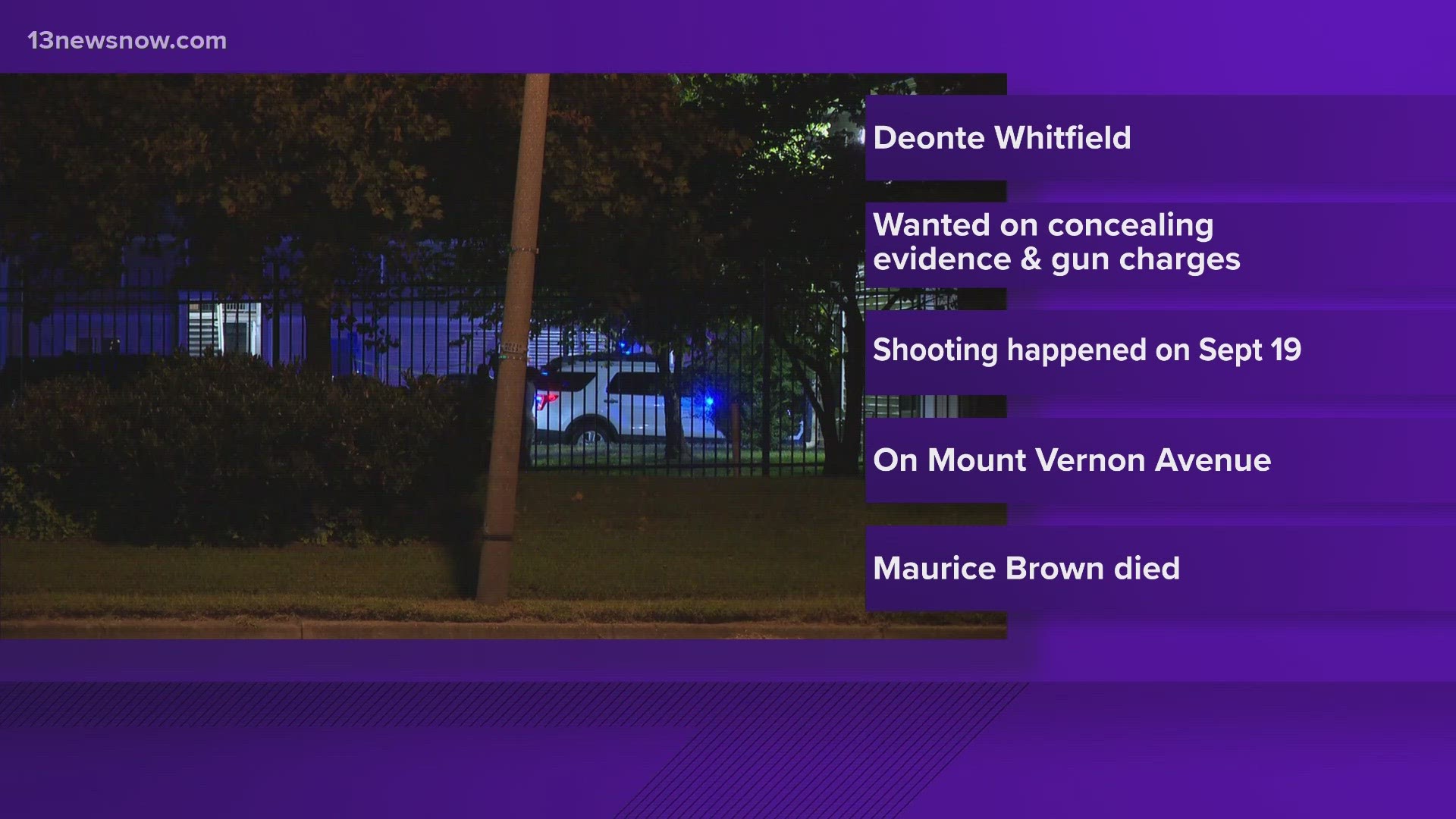 The investigation stems from a shooting that killed Maurice Brown on September 19.