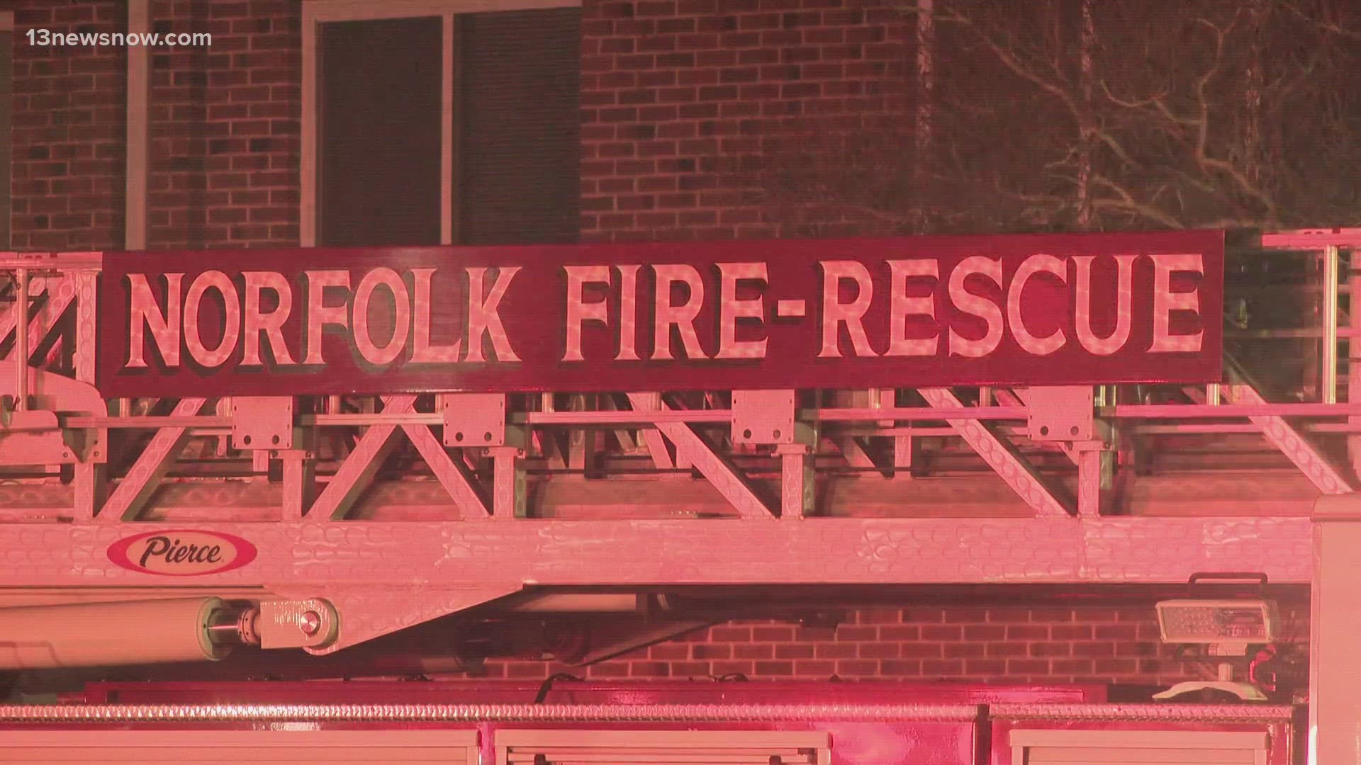 One person is displaced after a fire on Poplar Hall Drive in Norfolk Sunday.