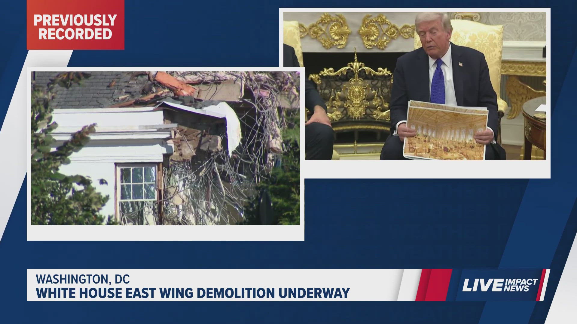 President Donald Trump is adding a $250M ballroom to the east side of the White House. Construction started this week with crews tearing down part of the East Wing.