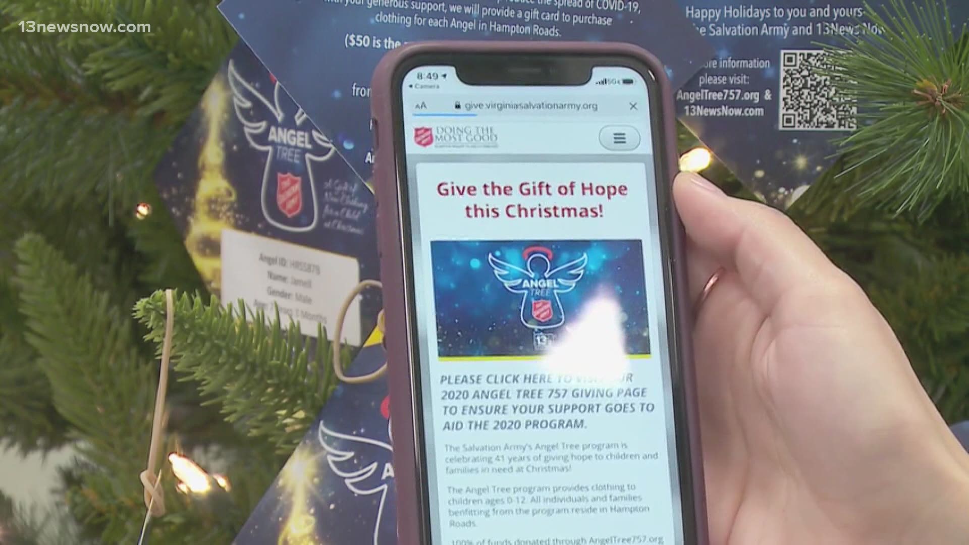 The Salvation Army continues to help families through its Angel Tree program. Because of the pandemic, the process to adopt an angel and give a gift is virtual.
