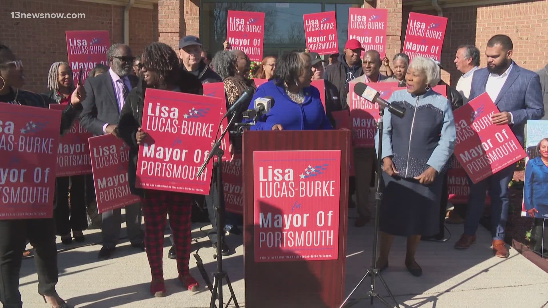 The vice mayor made the announcement alongside her mother, Virginia State Senator Louise Lucas, on Tuesday.