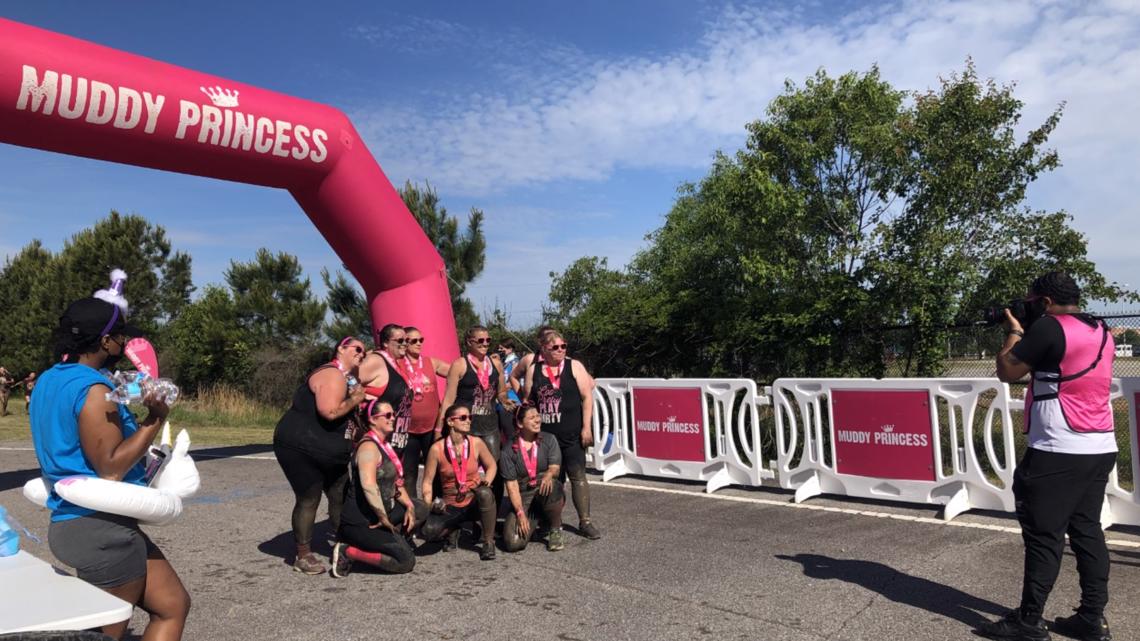 Hundreds take part in 'Muddy Princess' 5k mudrun and obstacle course