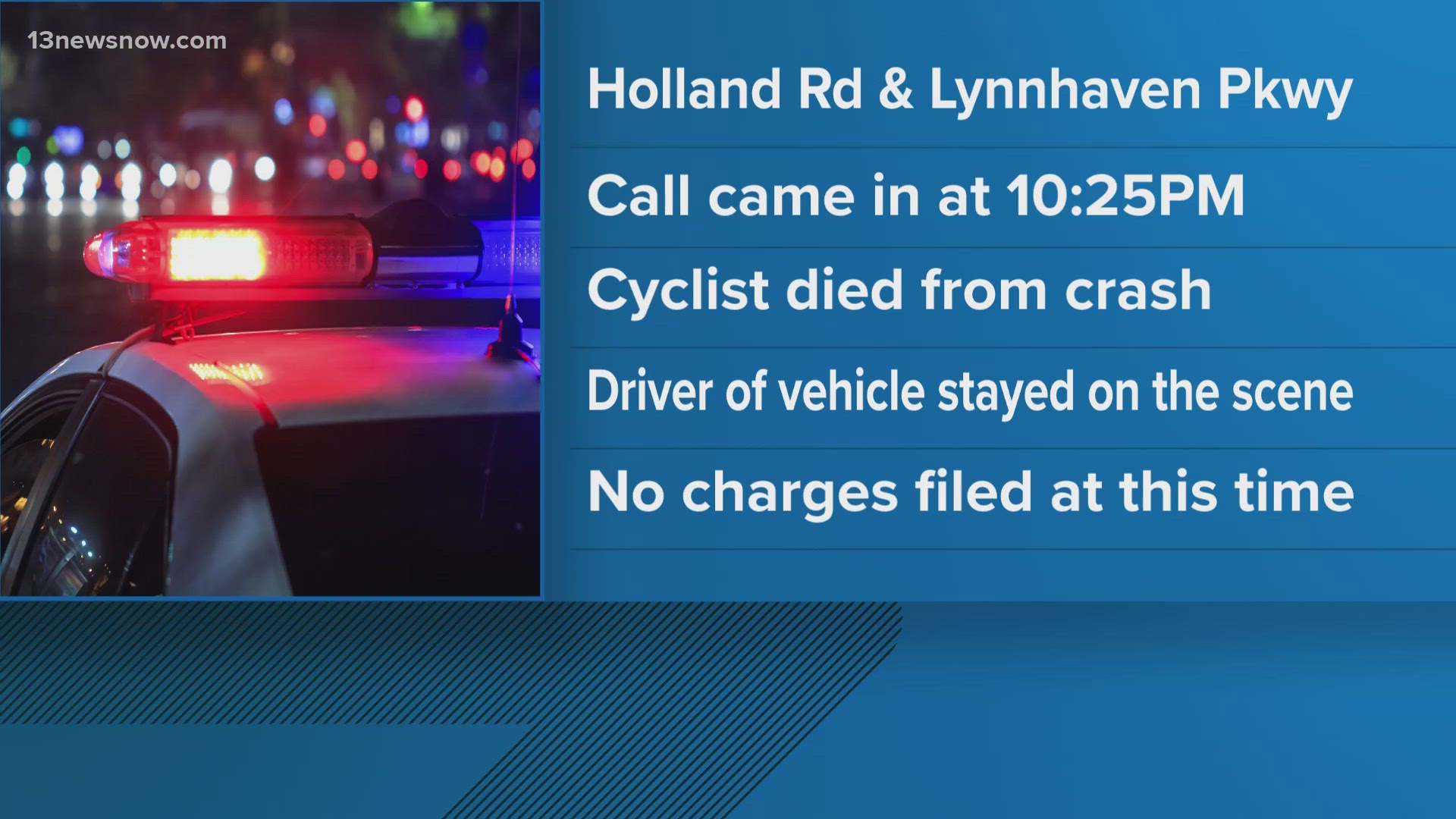 Virginia Beach police are investigating a deadly crash involving a cyclist.