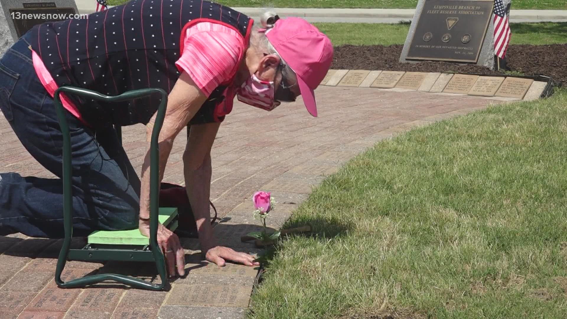 A Virginia Beach woman holds her own ceremony honoring her husband who served in World War II and the Vietnam War.