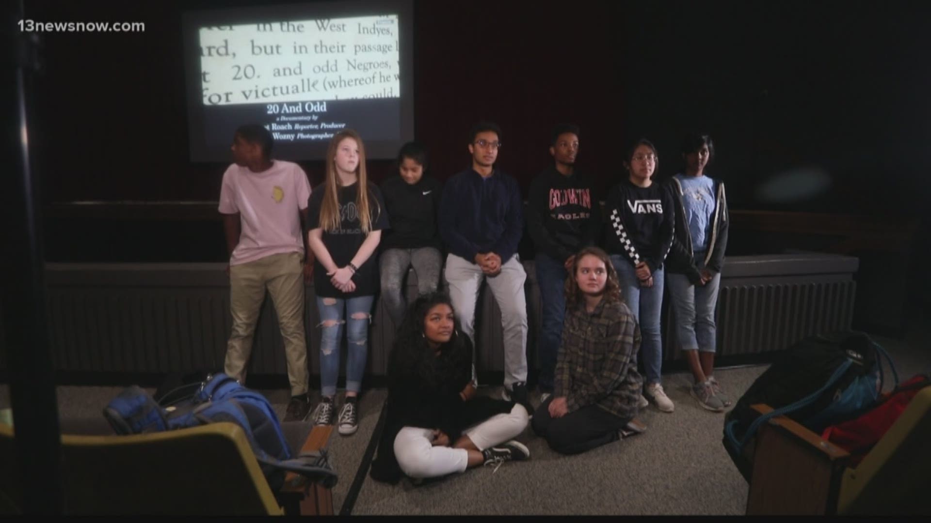 A group of tenth-graders said they have a greater appreciation of Africn-American history after learning about the first Africans in Hampton.
