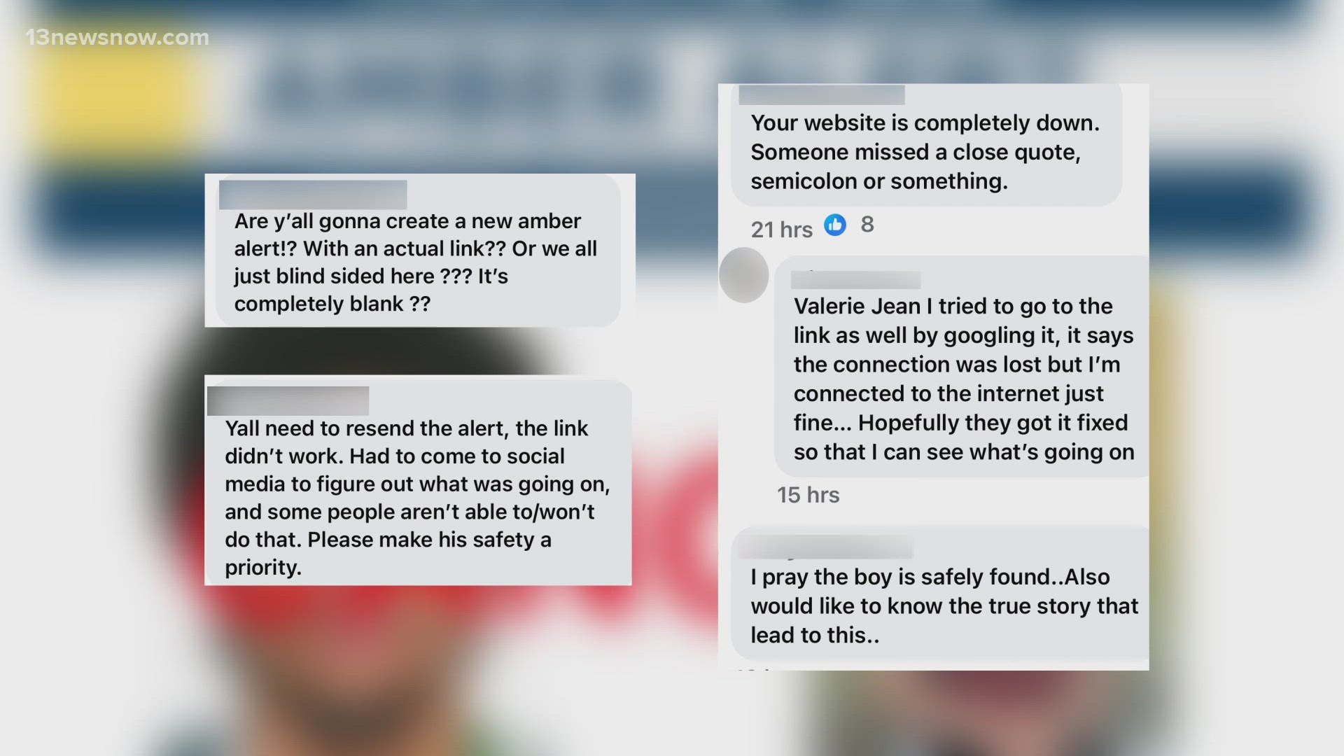 There are concerns surrounding how the AMBER Alert was sent out.