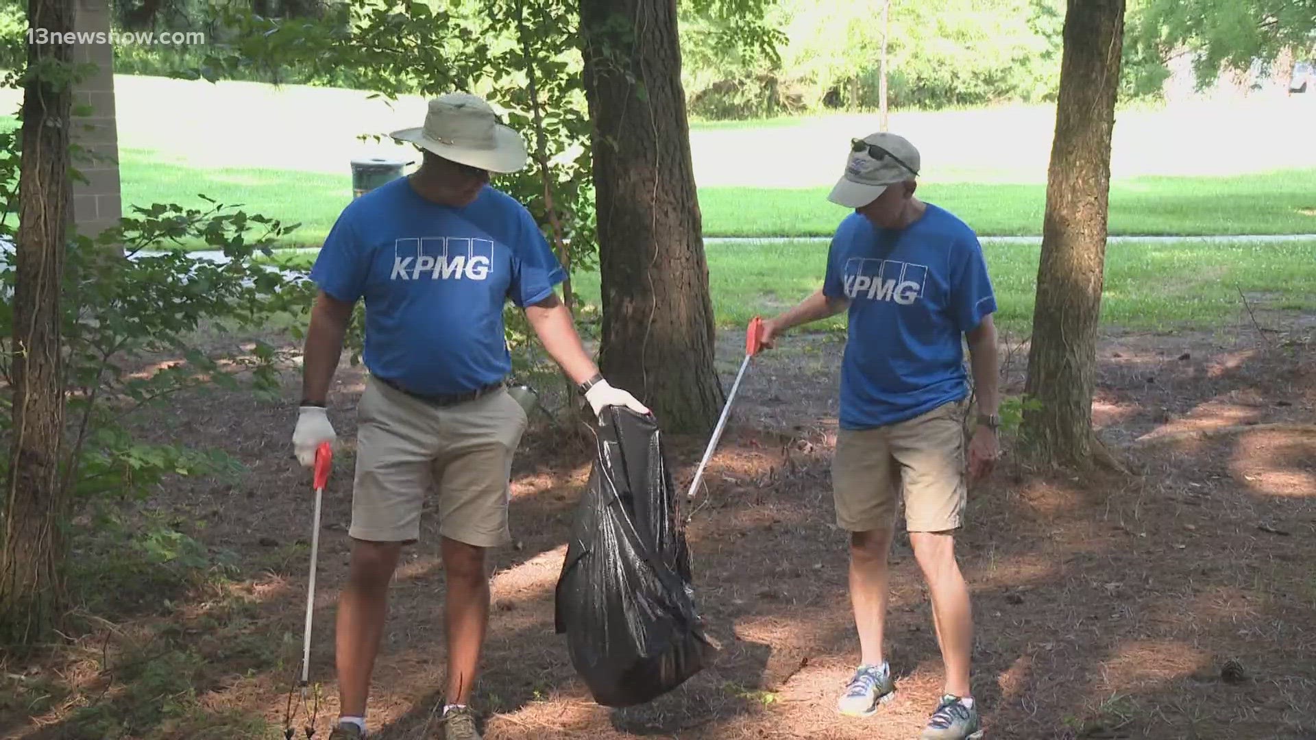 The clean-ups took place at Deep Creek Park and Dismal Swamp Canal Trail.