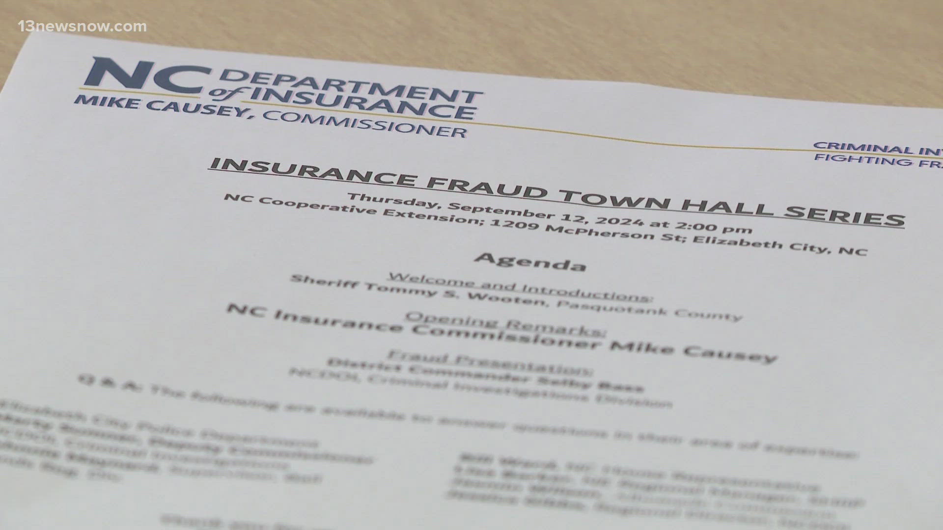 The North Carolina Department of Insurance says fraud is a growing problem in the Tar Heel State.