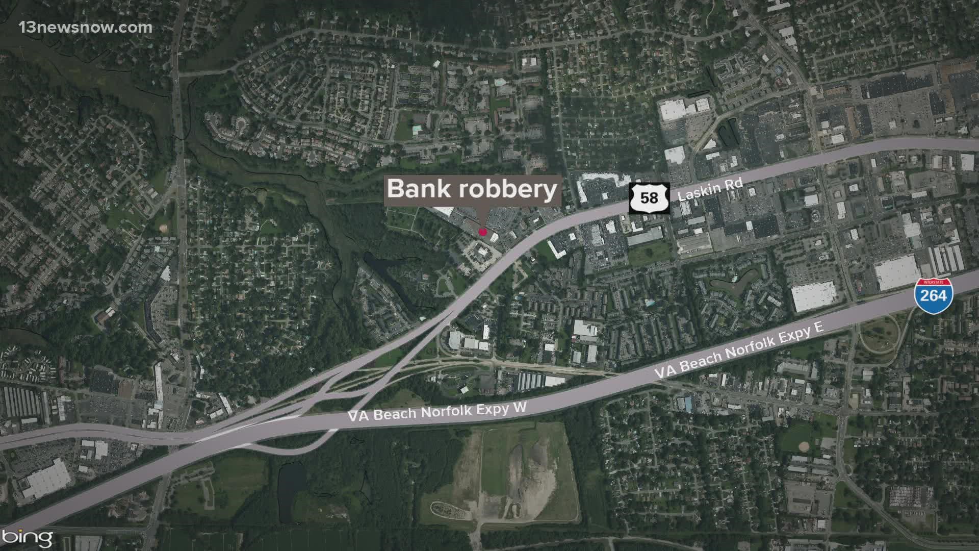 Virginia Beach police said they are investigating a robbery that happened at a Navy Federal Credit Union on Laskin Road.
