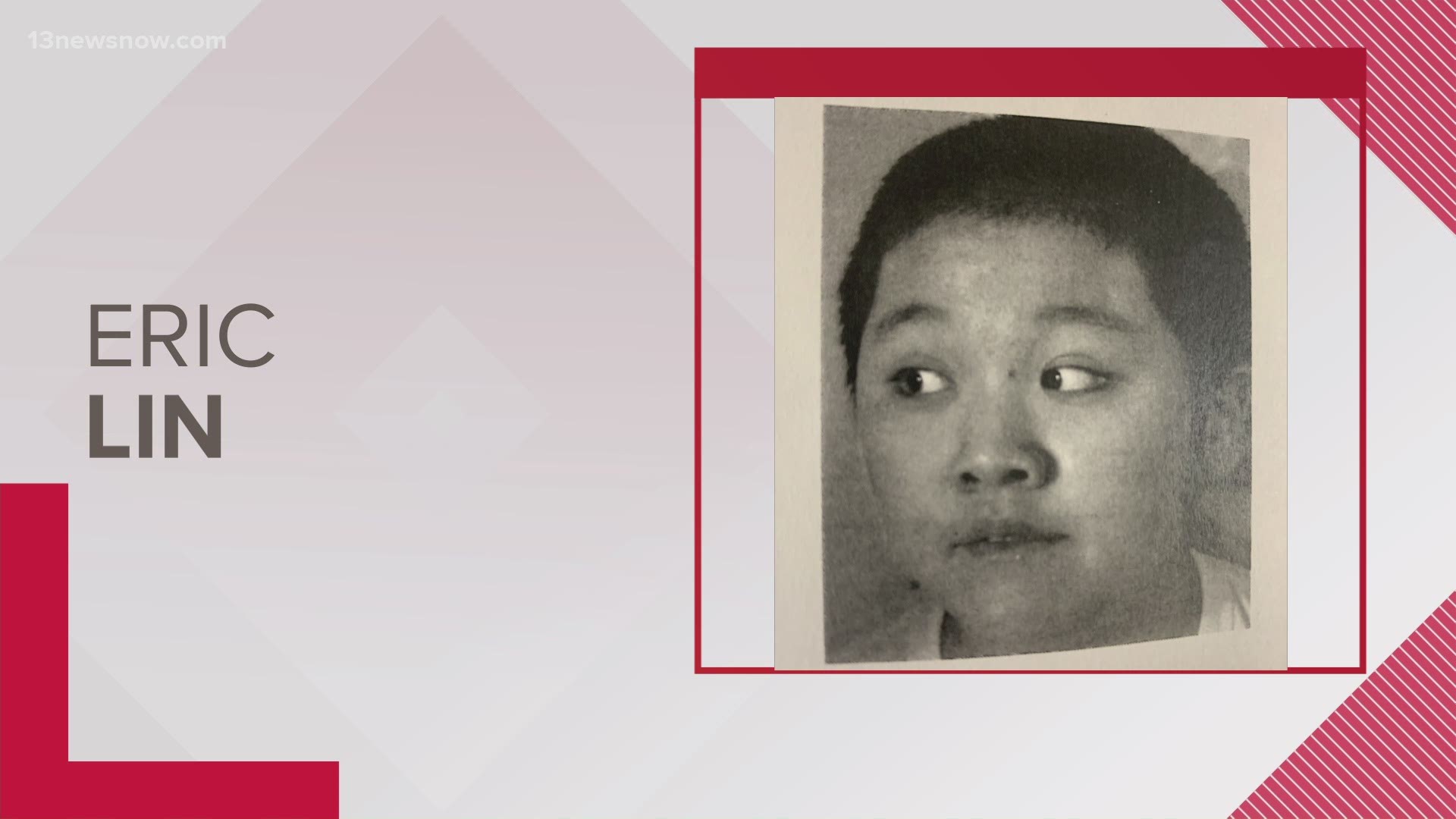 13-year-old Eric Lin was last seen at his home in the 4200 block of County Street on Monday night.  Detectives say he is non-verbal and is afraid of strangers.
