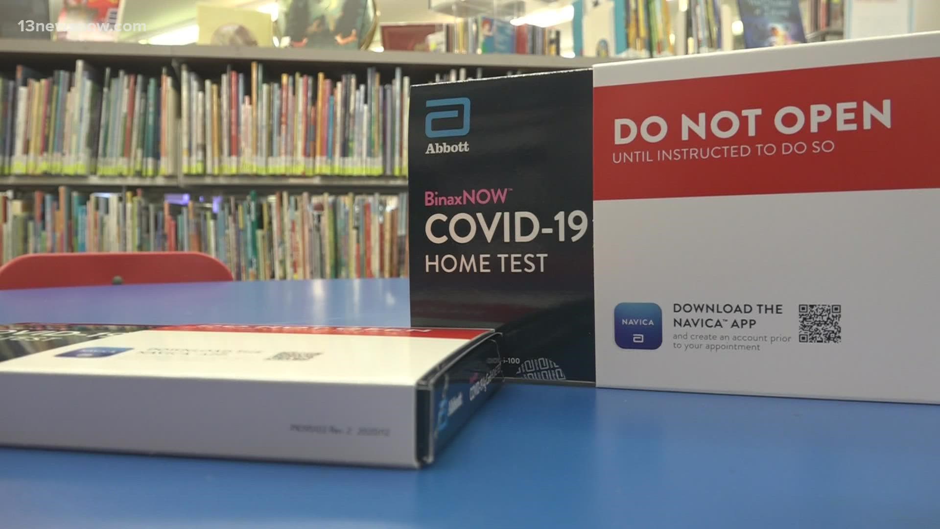 Hampton Library officials said COVID testing kits are flying off the shelves.