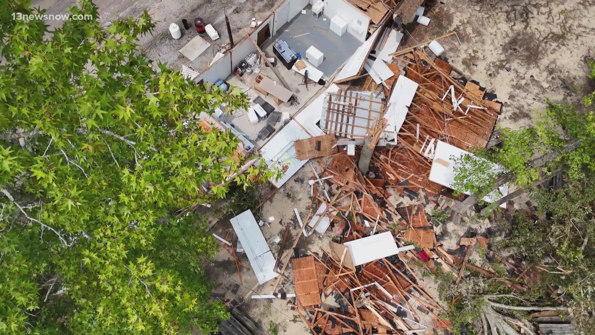 It's unclear how long the area will be closed as organizers clean up the damage.