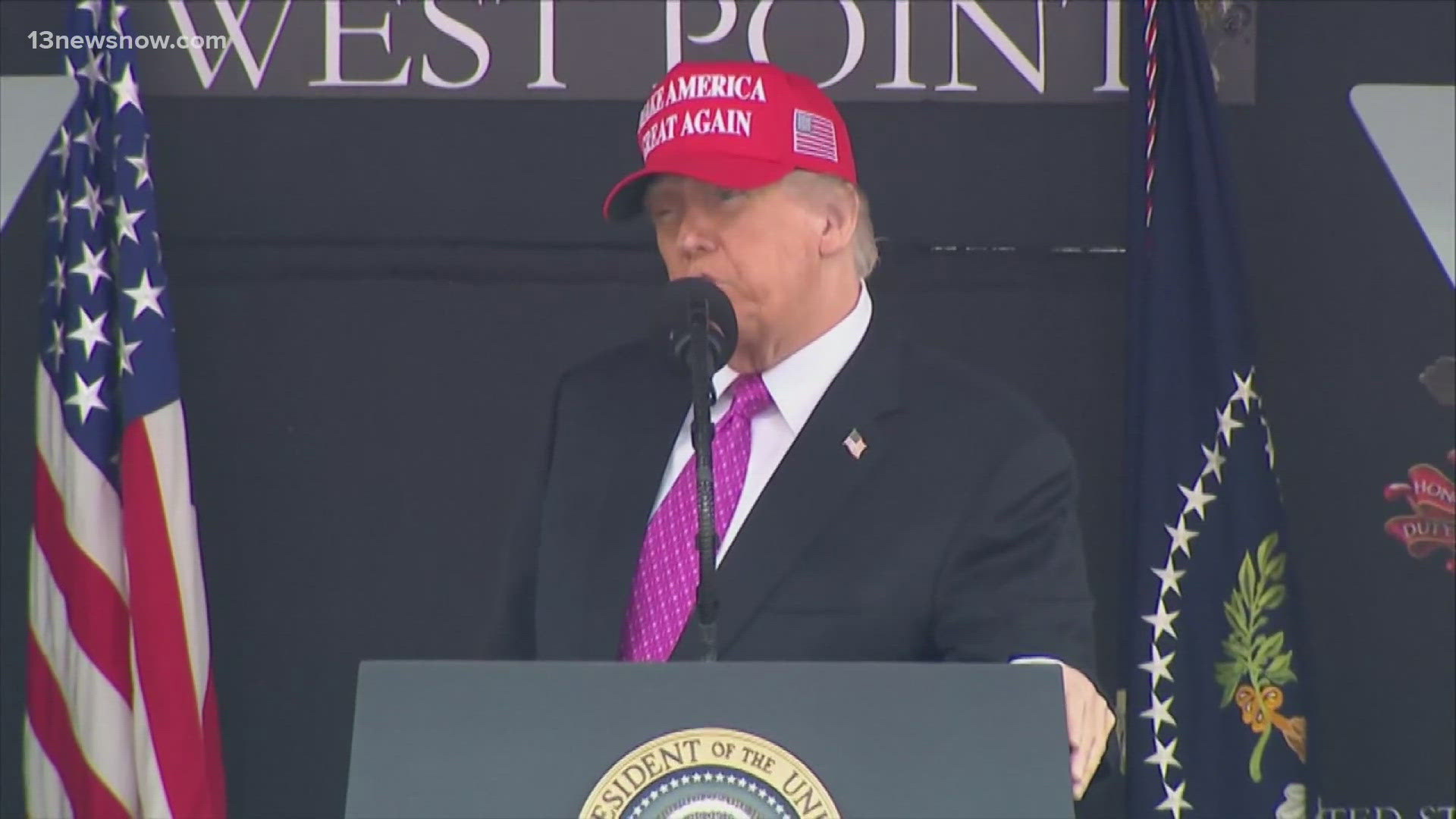 President Donald Trump delivered the commencement address at West Point, taking aim at DEI initiatives he hopes to eliminate from the military.