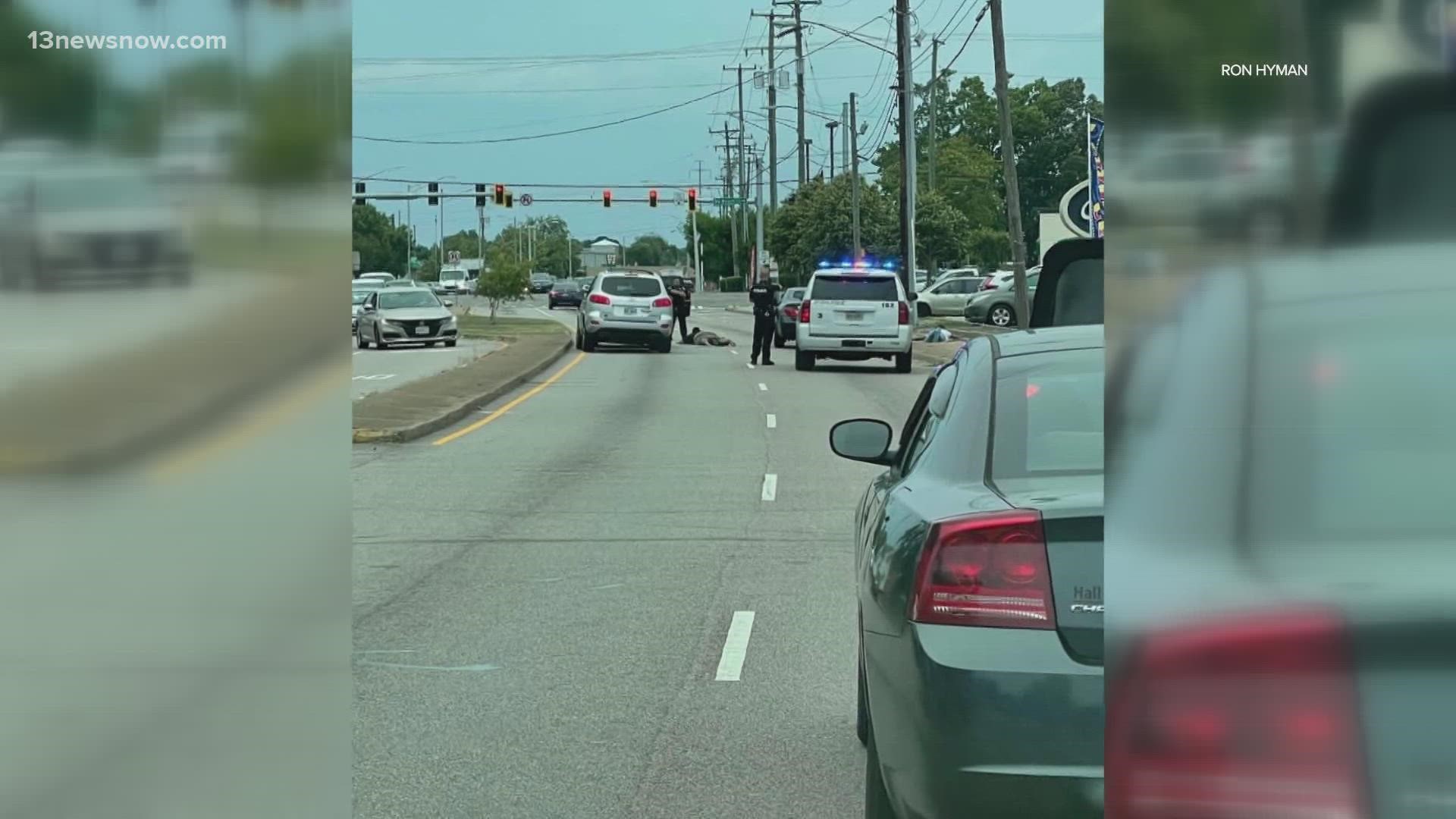 An officer was doing a traffic stop on Newtown Road, when he heard the gunshots.