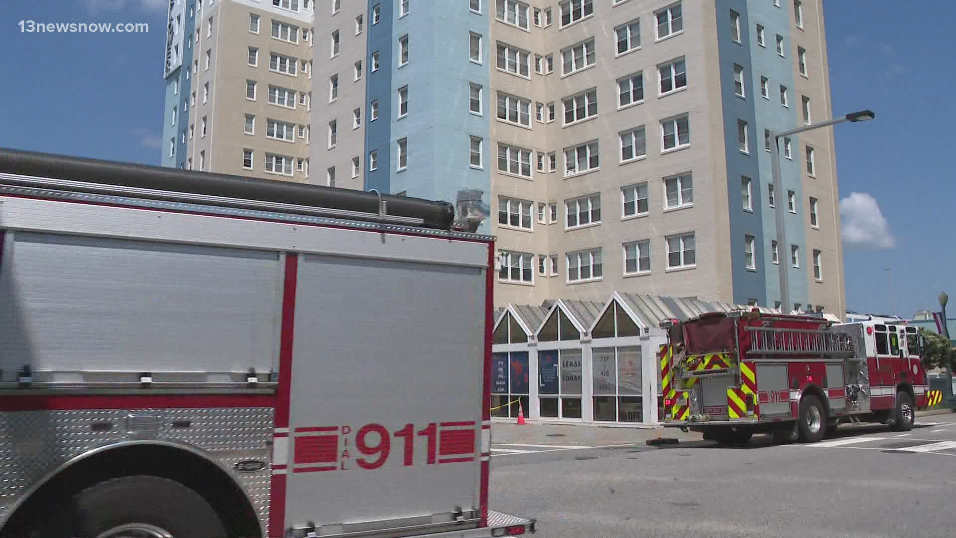 Firefighters said the fire broke out on the 15th floor of a high-rise located on 34th Street and Pacific Avenue. No one was injured.