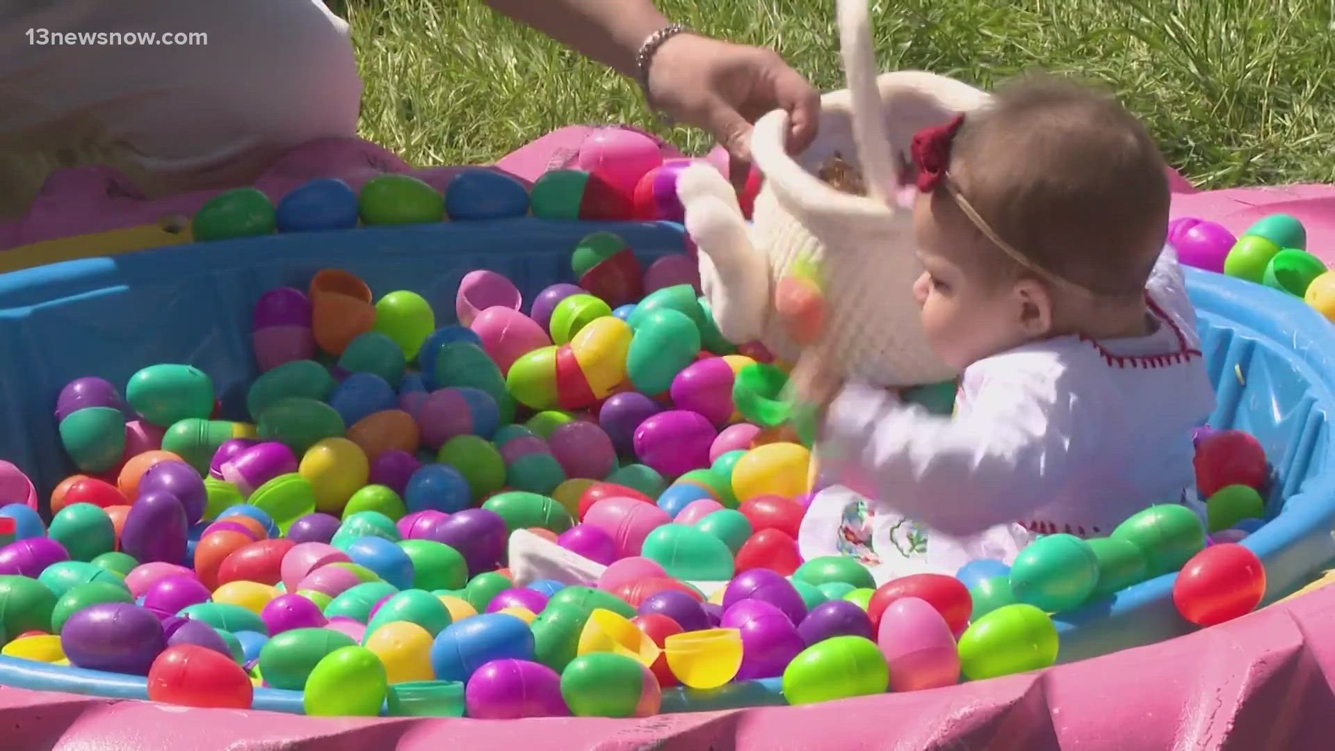 While Saturday's egg hunt was a little gloomy, the sun came out just in time for Easter Sunday.