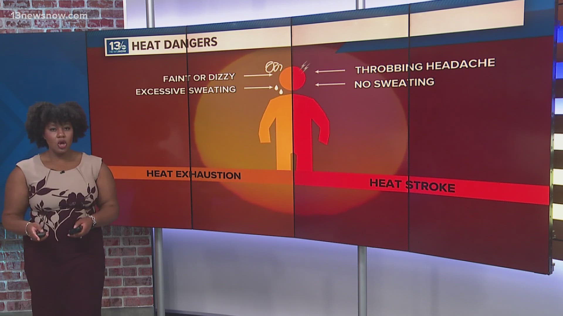 Meteorologist Taylor Stephenson talks about what to watch out for when it comes to heat exhaustion and heat stroke.