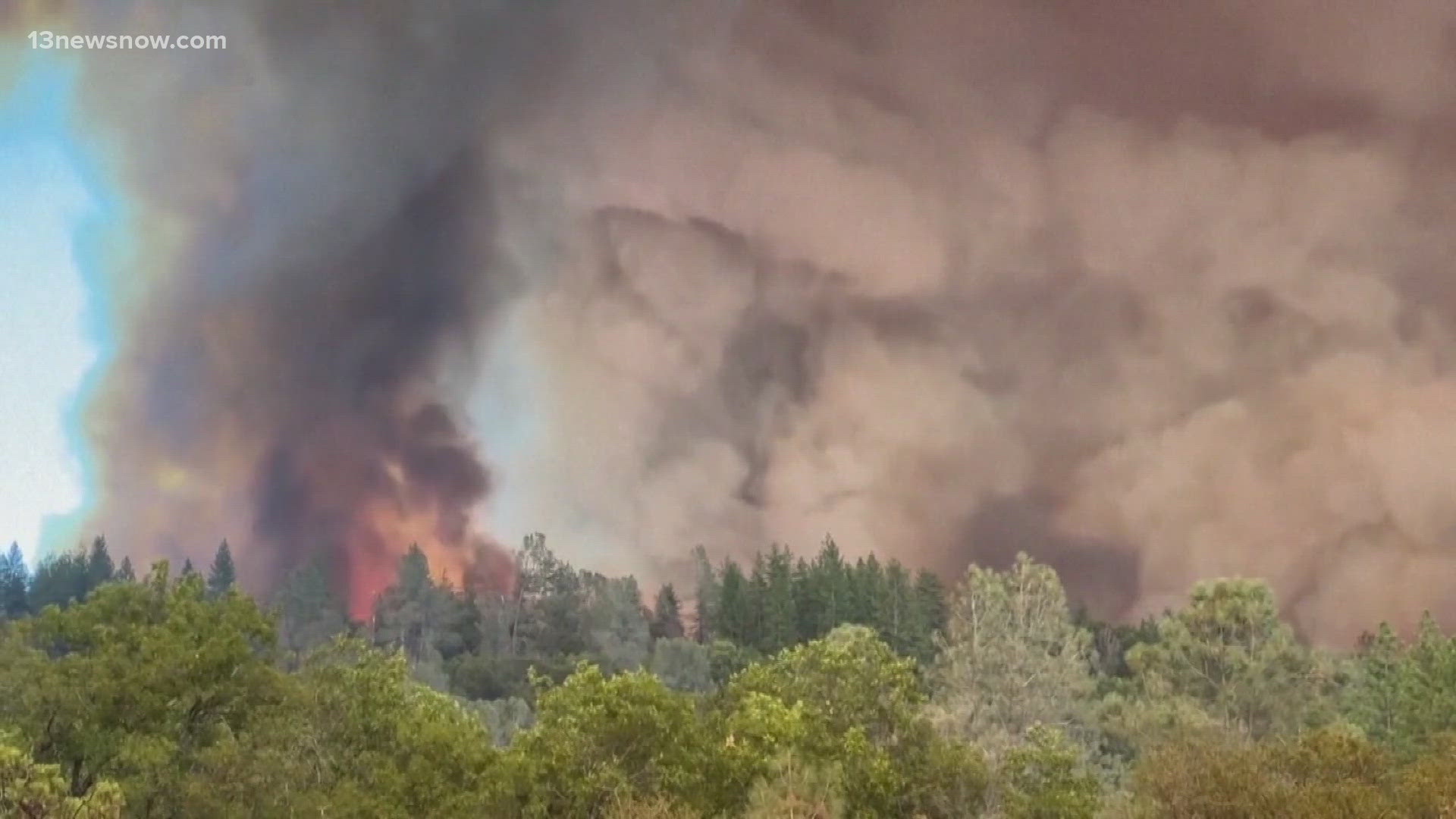 Massive wildfires are burning out of control in the West. More than 60 wildfires are burning right now across California, Oregon and Utah.