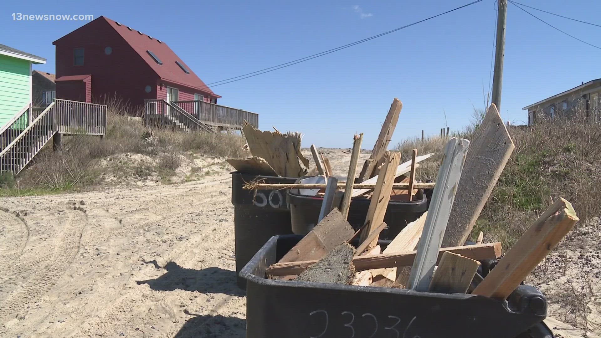 It’s taking multiple groups to clean up the mess left behind after another home fell into the ocean in Rodanthe this week.