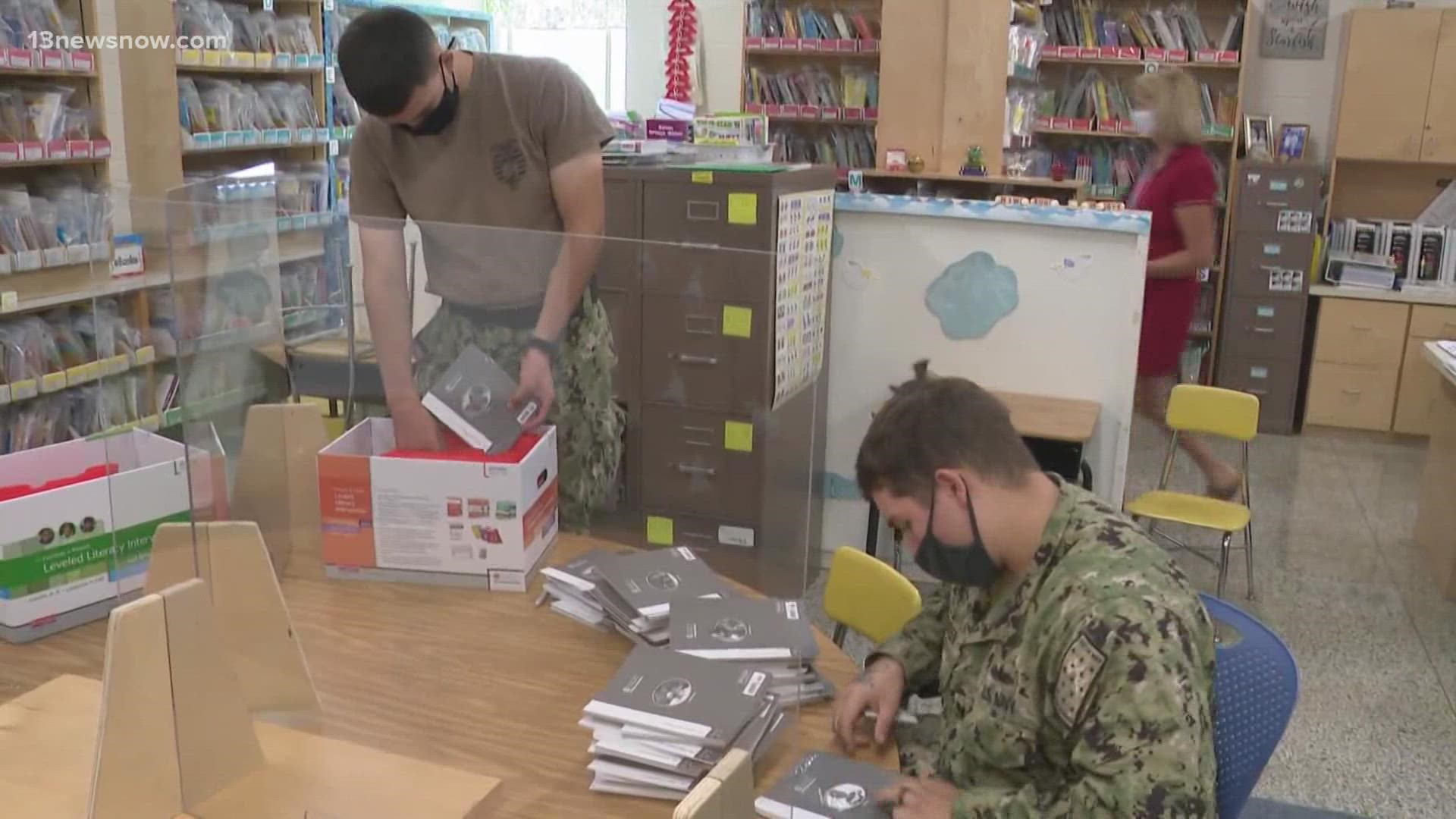 More than 400 service members helped 25 different Chesapeake schools over the last two days.