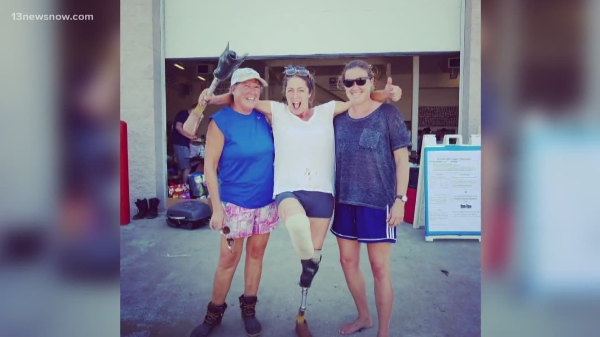 Kelly Shinn lost everything to Hurricane Dorian and after the storm, she lost her prosthetic leg. She thought it had been taken out to sea, but a beachgoer found the leg on the beach.