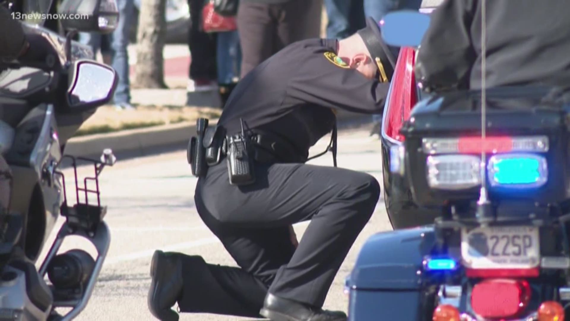 Body Of Fallen Newport News Police Officer Escorted To Funeral Home ...