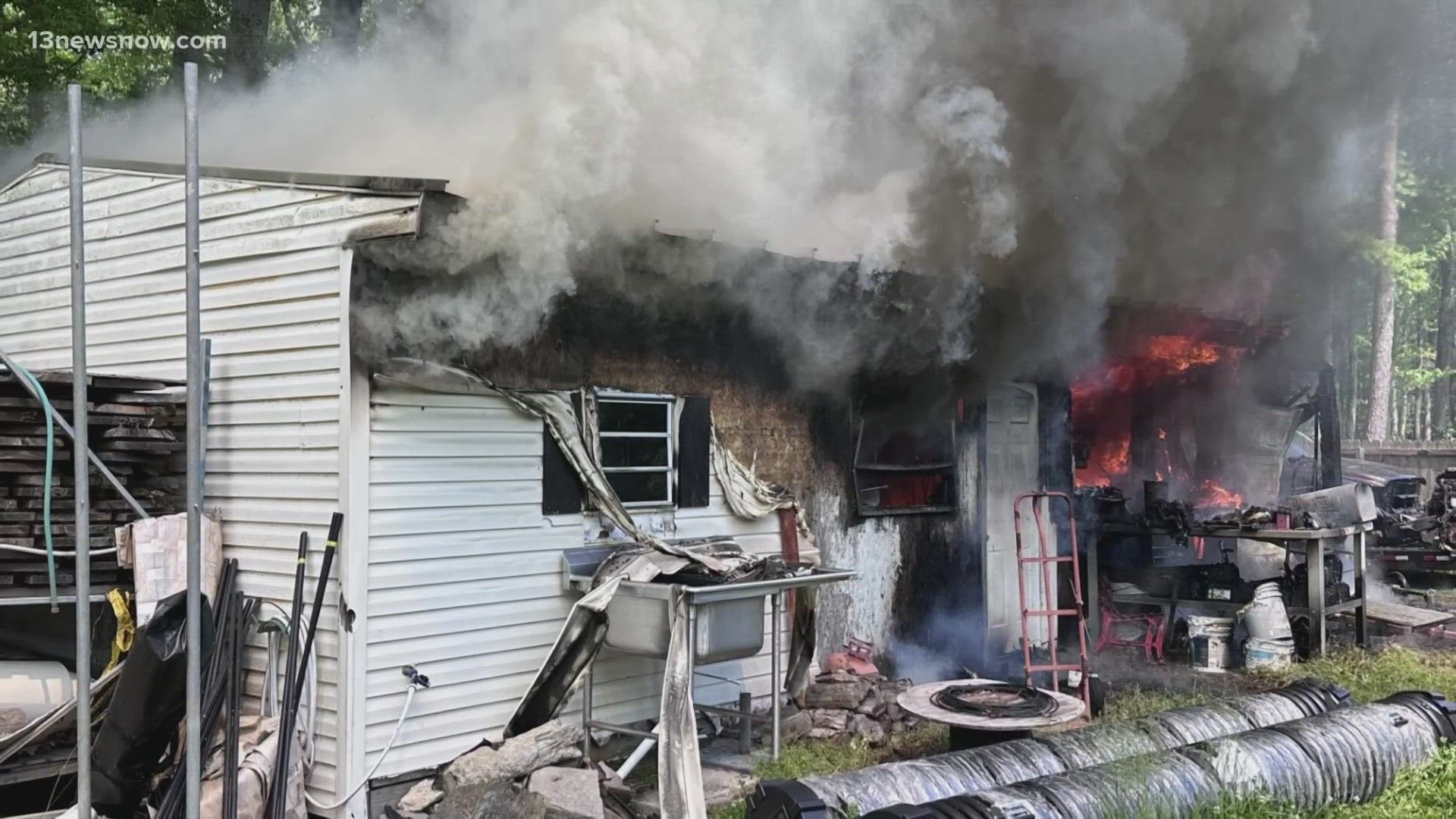 The Chesapeake Fire Department responded to a fire in the 1300 block of Taft Road.